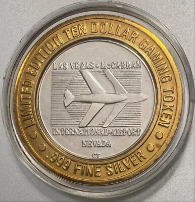 $10.50 • Buy Limited Edition $10 Gaming Token ~ McCarran Slots .999 Silver ~ Blackjack  21 