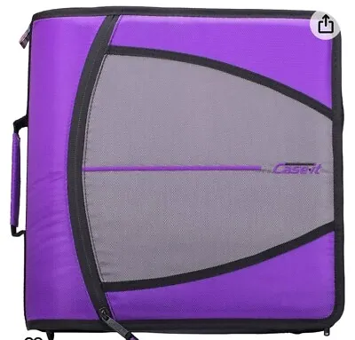 Case-it Zipper Binder 3” D-Ring File Folder D-146 The Mighty Zip Tab Purple NEW! • $22.99