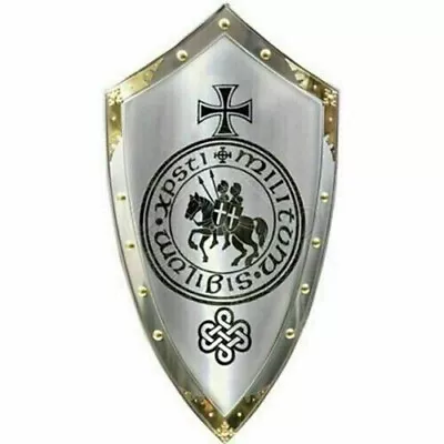 Medieval Knight Warrior Steel Replica Heater Shield Templar Shield 28  • $79.99