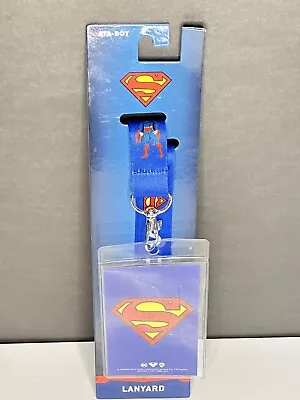 Superman Repeating Logos Lanyard Blue ID Pouch • $13.49