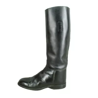 Marlborough Women's Black Leather Pull On Knee High Riding Boots Size 6 D • $44