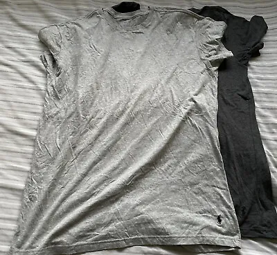 Ralph Lauren Polo Crew Neck Men’s 2 Pack Cotton T-Shirt Black Grey XL BNWT • £40