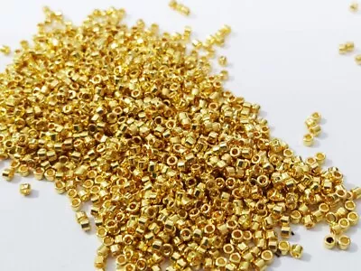 Vintage Round Metallic Bright Gold 24K Delicas Glass Seed Beads • $15