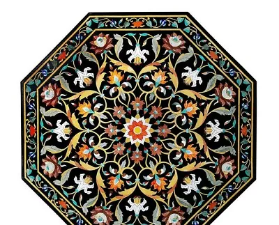 42  Marble Center Table Top Pietra Dura Inlay​ Handmade Floral Work  • $2004.24