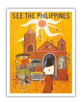 See The Philippines - Manila - Vintage Travel Poster By Mauro Malang Santos 1950 • $12.98