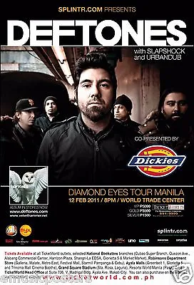 DEFTONES  DIAMOND EYES TOUR MANILA  2011 PHILIPPINES CONCERT POSTER - Alt Metal • $17.31