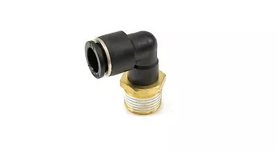 1/2  Male NPT To 1/2  Push To Connect Elbow Fitting - Accepts 1/2  Air Line • $9.42