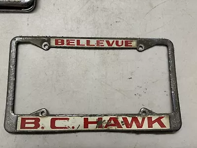 BC Hawk Bellevue WA Vintage Metal Dealer License Plate Frame Chrysler Plymouth • $49.99