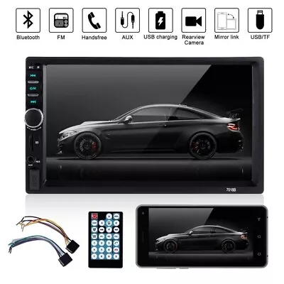 Double 2 DIN 7  Head Unit Car Stereo MP5 Player Touch Screen BT Radio FM/USB/AUX • £22.99