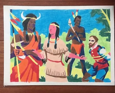 Vtg Venus Paradise Color By Numbers Pocahontas Saving Captain Smith Picture • $17.99