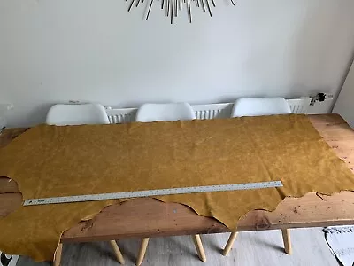 £36.50 • Buy Tan Leather Hide  Piece - Distressed Tan Cow Hide Leather - Upholstery Grade