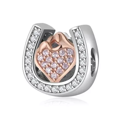 $27.99 • Buy S925 Silver & Rose Gold Mother & Child Baby Horse Shoe Charm By YOUnique Designs
