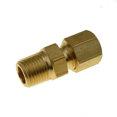 5 Pcs Brass Compression Fitting Male Connector 1/4  Tube OD X 1/4  NPT • $12.99