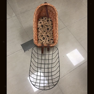 £87.64 • Buy Wicker Bike Basket Pet Carrier Bicycle Basket Front Cat Dog Seat Shopping Bag