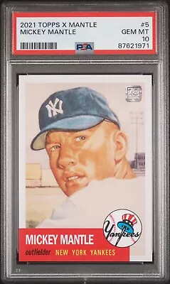 2021 Topps X Mickey Mantle Collection #5 Yankees PSA GEM MINT 10 NEWYORK POP 18! • $101.01