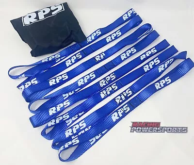 Racingpowersports Soft Loop Tie Down Straps 4500lbs Motorcycle ATV 8PCS 1x8 Blu • $10.59