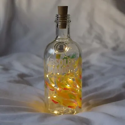 Absolut Mango Vodka Yellow Green Glass Bottle Mood Light Lamp • £5