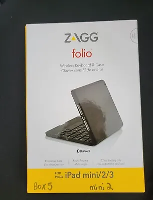 $22.22 • Buy ZAGG Folio Case, Hinged With Bluetooth Keyboard For IPad Mini  2/3 IM2ZFN-BB0-R3