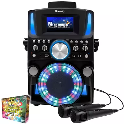 Groovebox Bluetooth CDG Karaoke Machine SCREEN/RECORD/LIGHTS/SONGS/MICROPHONES • £209.99