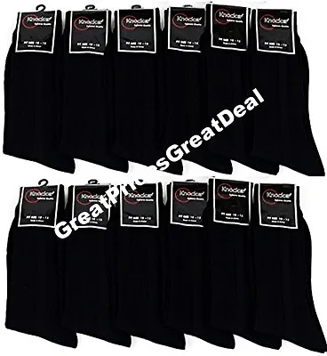 Dress Socks All Black 6 Pairs Mens Socks Size 10-13 Formal Wear Comfort Knocker • $11.25