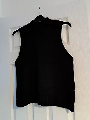 Threadbare Sleeveless Knitted Jumper Black Size 14 Tank Top Style  • £4.99