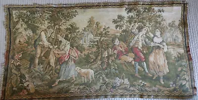 Vintage French Or Belgian Tapestry Country Scene 35 X 19 Inches • $35