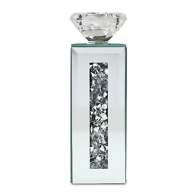 £11.95 • Buy Diamante Silver Glass Tea Light Candle Holder Home Decoration Tealight Ornament