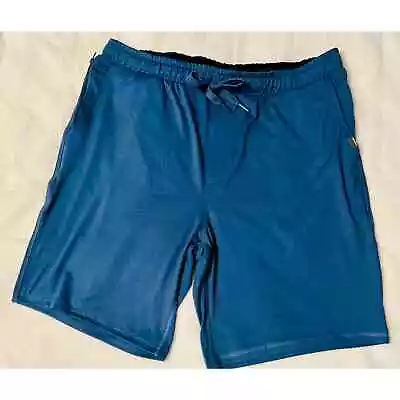 Eddie Bauer Lounge Men’s Blue Thermal Drawstring Shorts In Size Large • $20