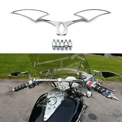 $35.84 • Buy Chrome Motorcycle Side Mirrors For Yamaha V-Star XVS 650 1100 Custom Silverado A