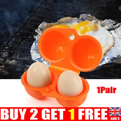 2 Grids Egg Storage Box Camping Picnic Hiking Carrier Egg Holder ContainerLi • £3.70