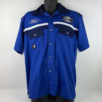 Ford Performance Racing V8 Supercars Licensed Pit Shirt Mens L Blue/White 61/74 • $79.99