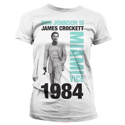 Licensed Miami Vice - Don Johnson Is James Crockett Women's T-Shirt S-XXL Sizes • £17.75