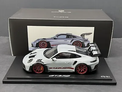 Porsche 911 992 GT3 RS Ice Gray W/ Display Case - Dealer Edition - 1/18 Spark • $459