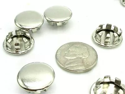 5/8” Steel Panel Hole Plugs Snap In Nickel Plated Bright Silver Finish Covers • $25.78