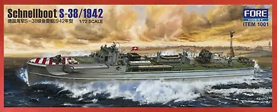 $118 • Buy Fore Hobby FOR1001 1/72 Scale Schnellboot S-38 - USA Shipping With Display Stand