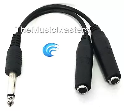6 Inch 1/4  Male Mono Plug To Dual 1/4  Jacks (F) Premium Audio Cable Wire VWLTW • $8.99