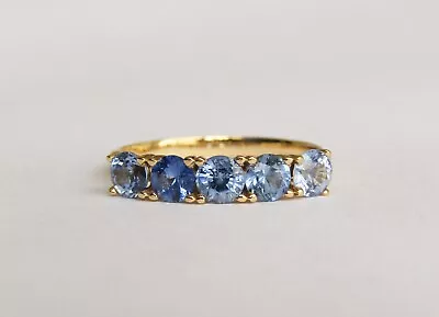 1.37 Cts Ceylon Sapphire 18k Yellow Gold Ring / September Birthstone • £583.09