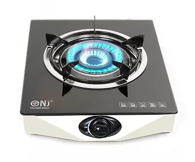 Portable Single Burner Gas Stove Glass LPG Indoor Cooktop Caravan 4.2 KW NGB-S1 • £68