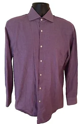 Hugo Boss Shirt Mend 15.5 32/33 Purple Nailhead Sharp Fit Button Up Cotton • $17.75