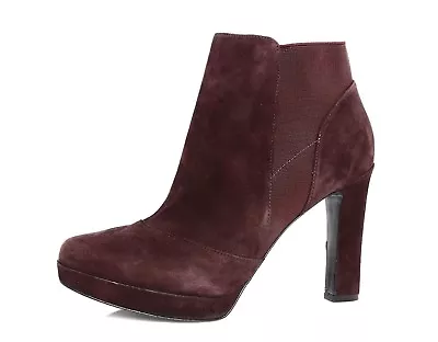 Via Spiga Pull On Suede Platfrom Bootie Dark Brown Size 8 M 4452 * • $123.38