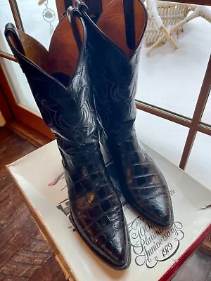 Black Alligator Justin Vintage Men’s Western Boots 11 1/2 - 12 • $195