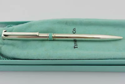 Tiffany & Co Sterling Silver Enamel T Clip Ballpoint Pen • $140