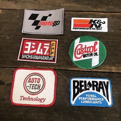 Automobilia Iron On Patches Lot Of 6 Belray Castrol MotoGP Etc Set 3 • $20