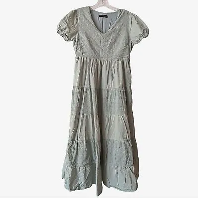 Mikarose Sage Green Prairie Dress Size Small • $30