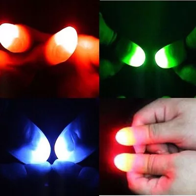 £2.85 • Buy 2x LIGHT UP THUMB FINGER TIP MAGIC TRICK THUMBTIP TWO IN RED GREEN Clearance