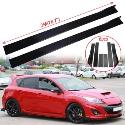 $75.11 • Buy 78.7  Side Skirt Splitter Rocker Panel Lip Diffuser For Mazda 3 Speed Hatchback
