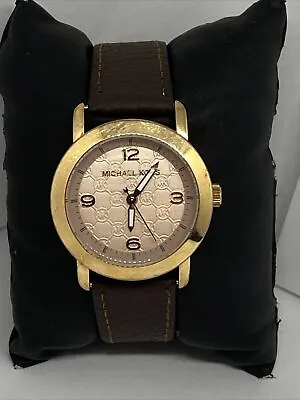 Michael Kors Runway MK3159 Women's Brown Leather Analog Dial Wrist Watch EY312 • $59.99