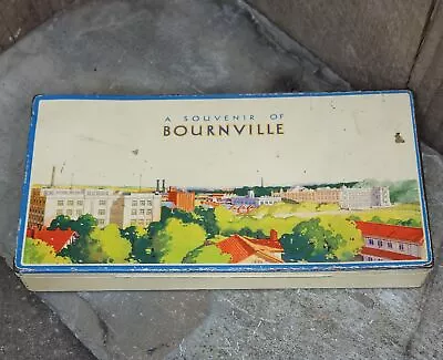 Vintage A Souvenir Of Bournville Art Deco Tin Advertising Chocolate Candy Box • $28.99