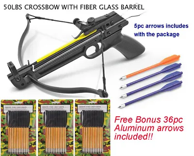 50 Mini Lb Archery Hunting Gun Pistol Crossbow With 36 Aluminum Bolts Arrows • $39.99