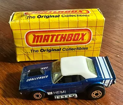1975 Matchbox Superfast Dodge Challenger Hemi Blue Vintage MB1 • $18.95